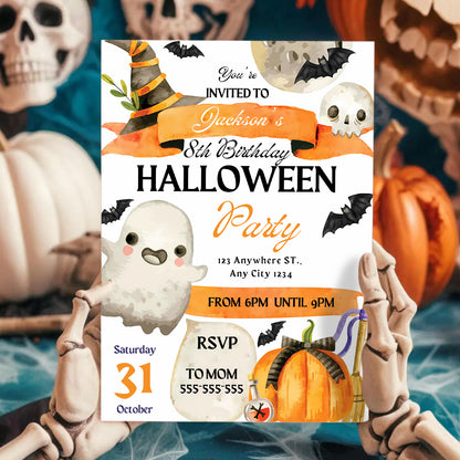 Halloween Birthday Party Invitation - CreativeRino