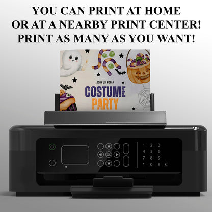 Halloween Costume Birthday Party Invite - CreativeRino