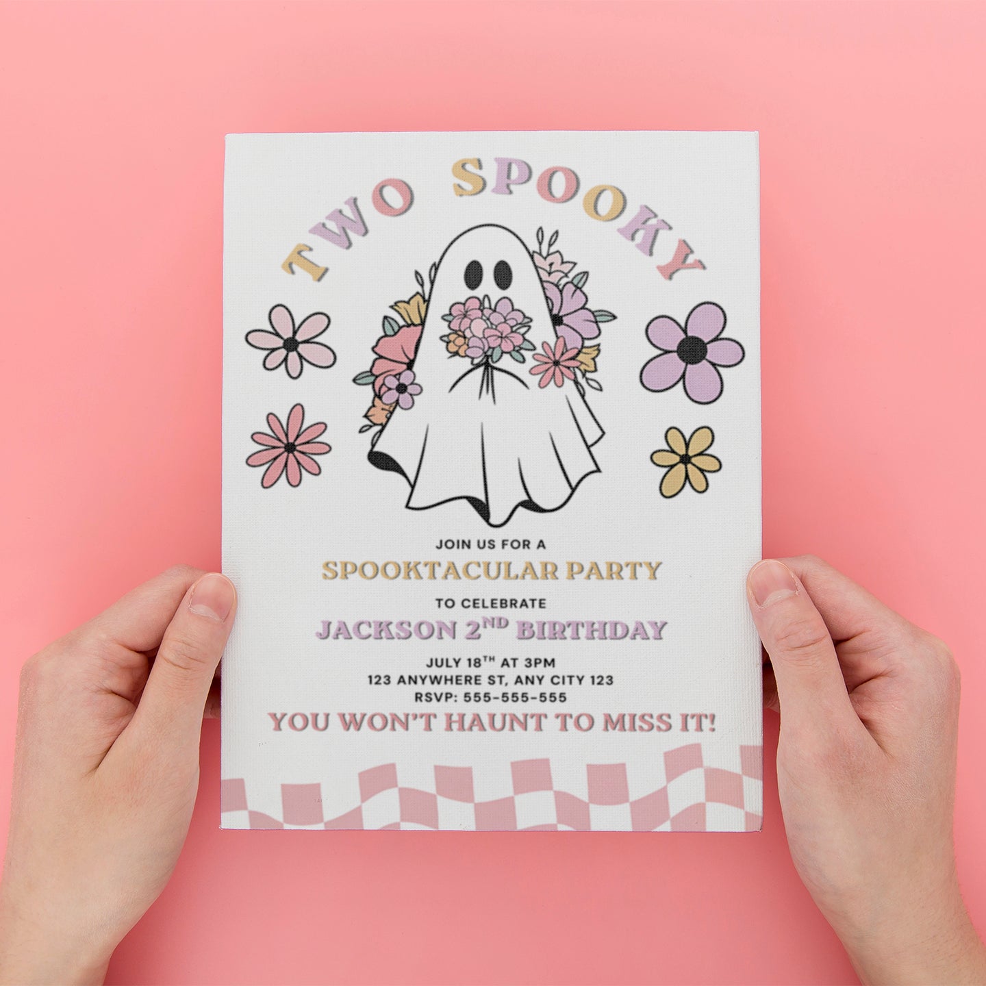 Two Spooky Halloween Birthday Party Invite - CreativeRino