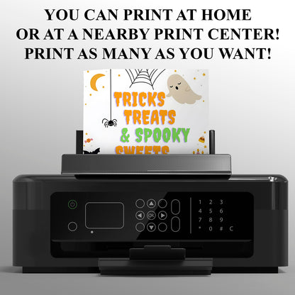 Tricks Treats and Spooky Sweets Halloween Birthday Party Invite - CreativeRino