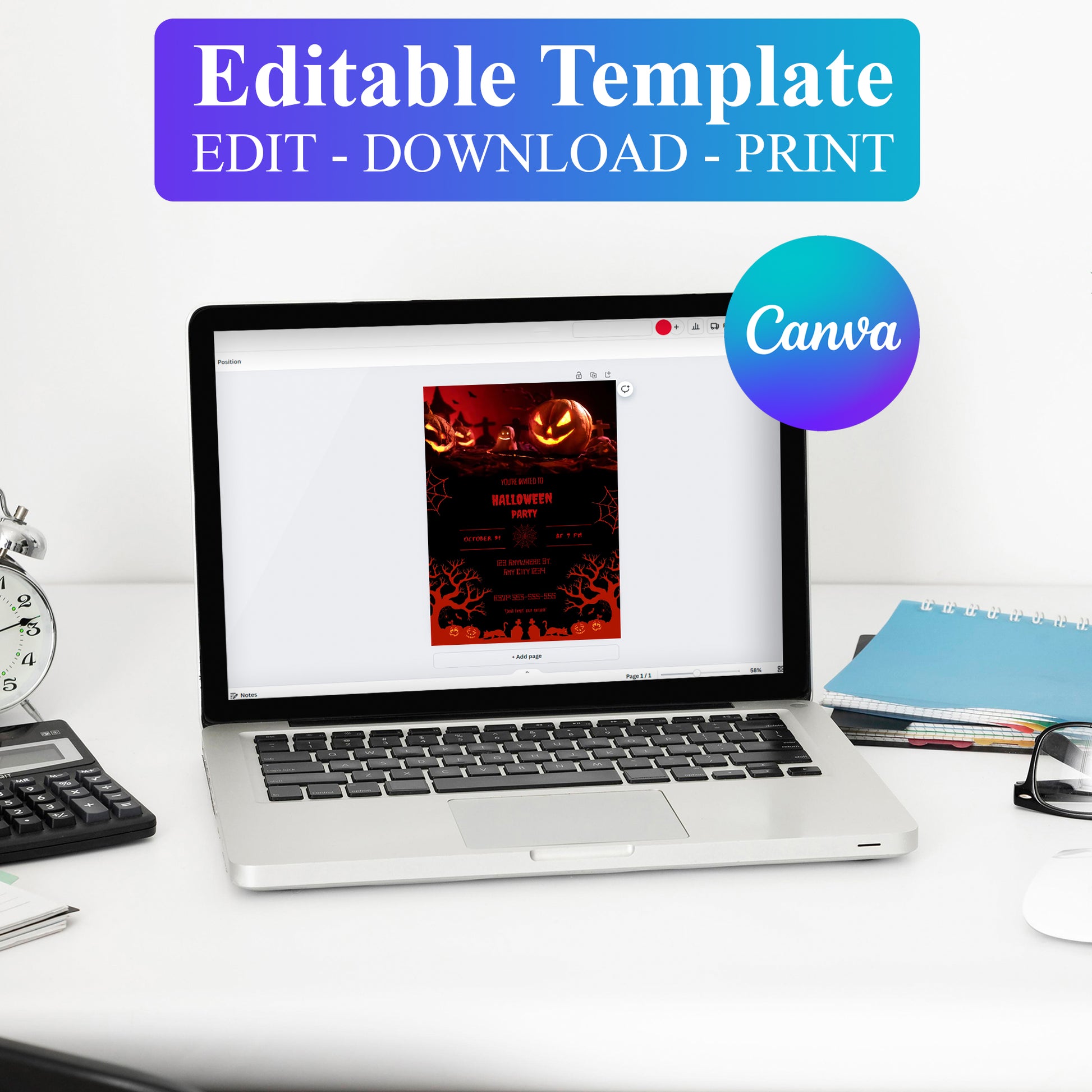 Halloween Party Invitation Template - CreativeRino