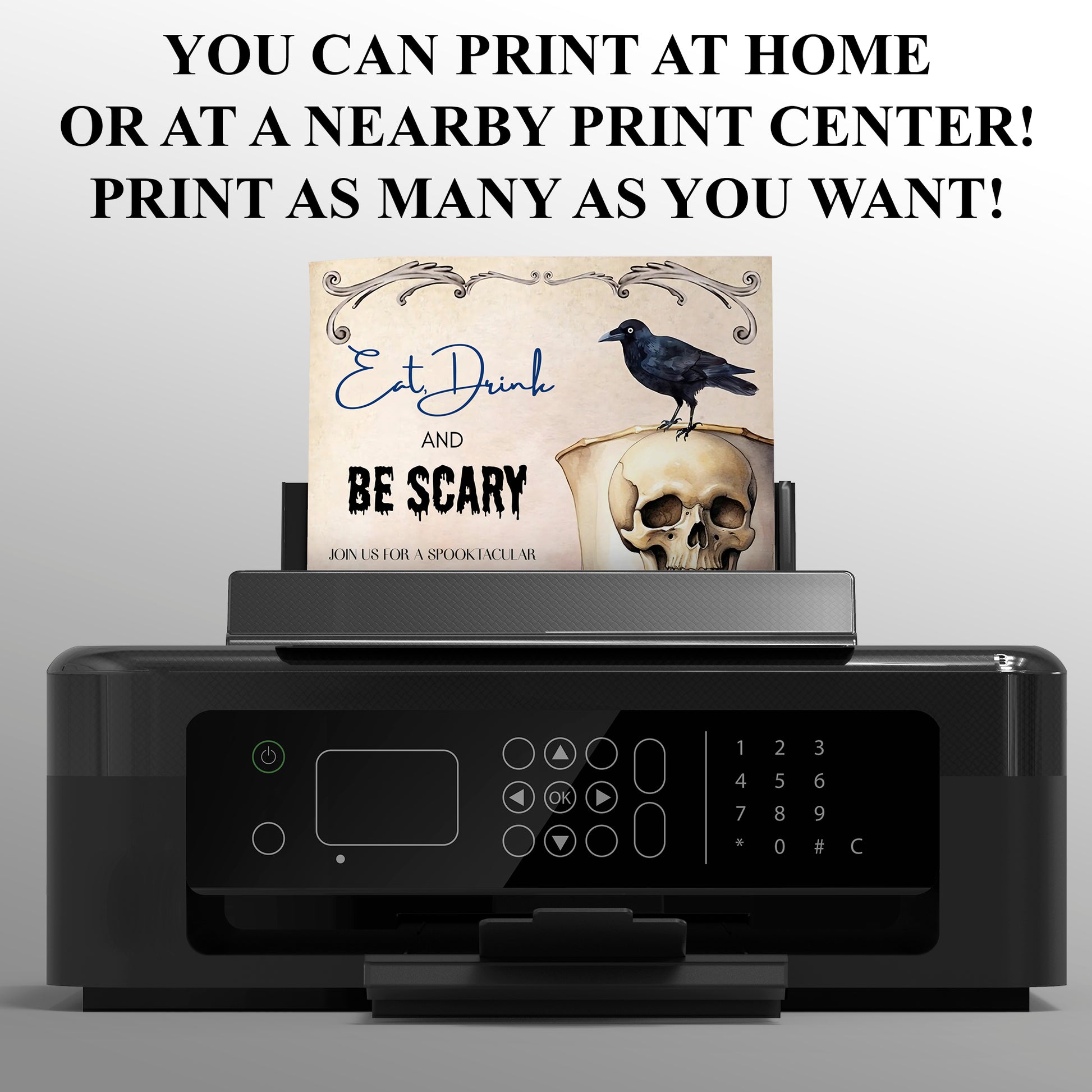 Eat Drink Be Scary Halloween Party Invitation - CreativeRino