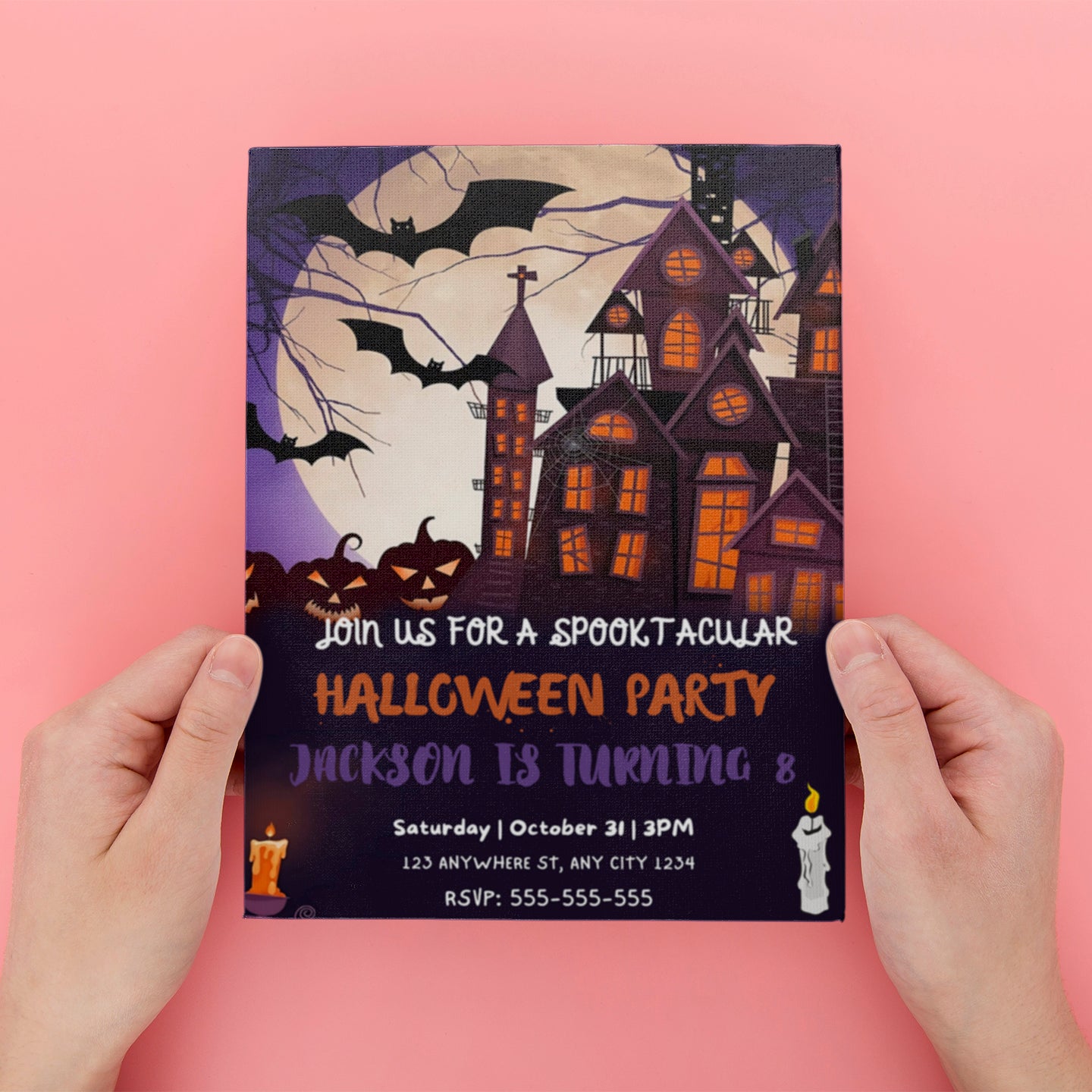 Spooky Haunted House Halloween Birthday Invitation - CreativeRino