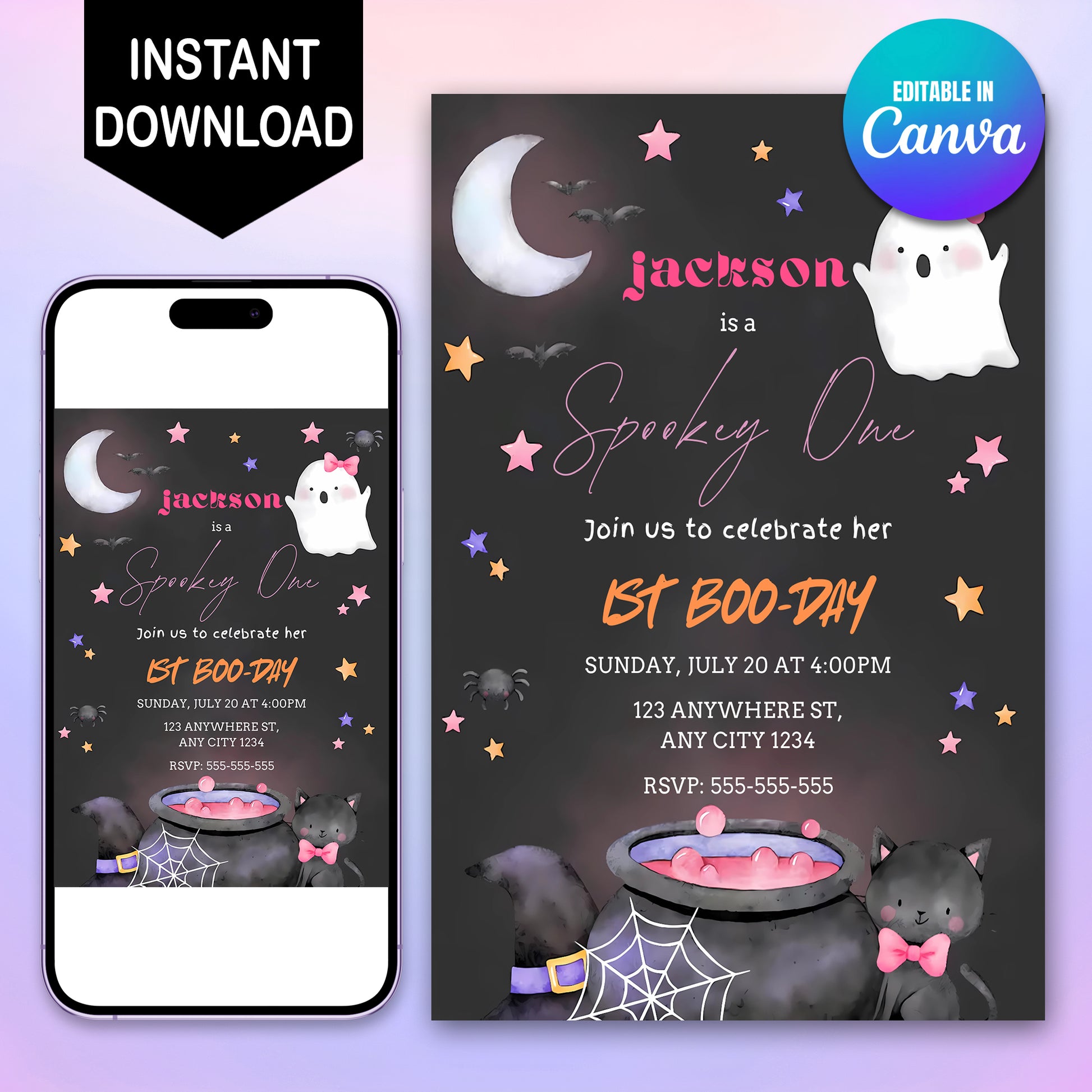 Spooky One 1st Birthday Party Invitation - CreativeRino