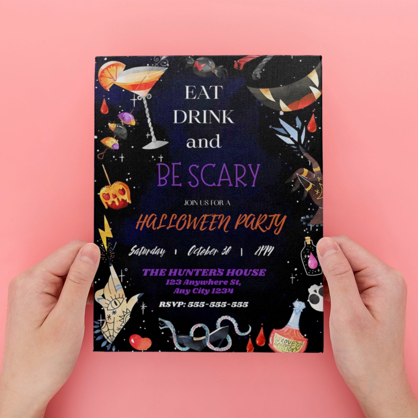 Cocktail Halloween Party Invitation - CreativeRino