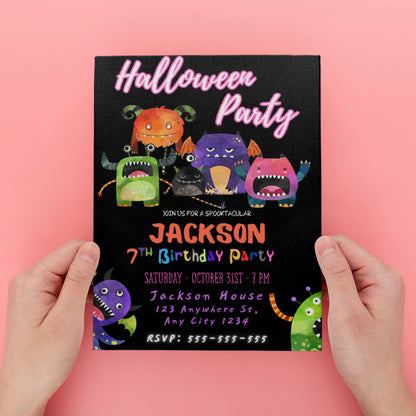 Halloween Birthday Invitation Template - CreativeRino