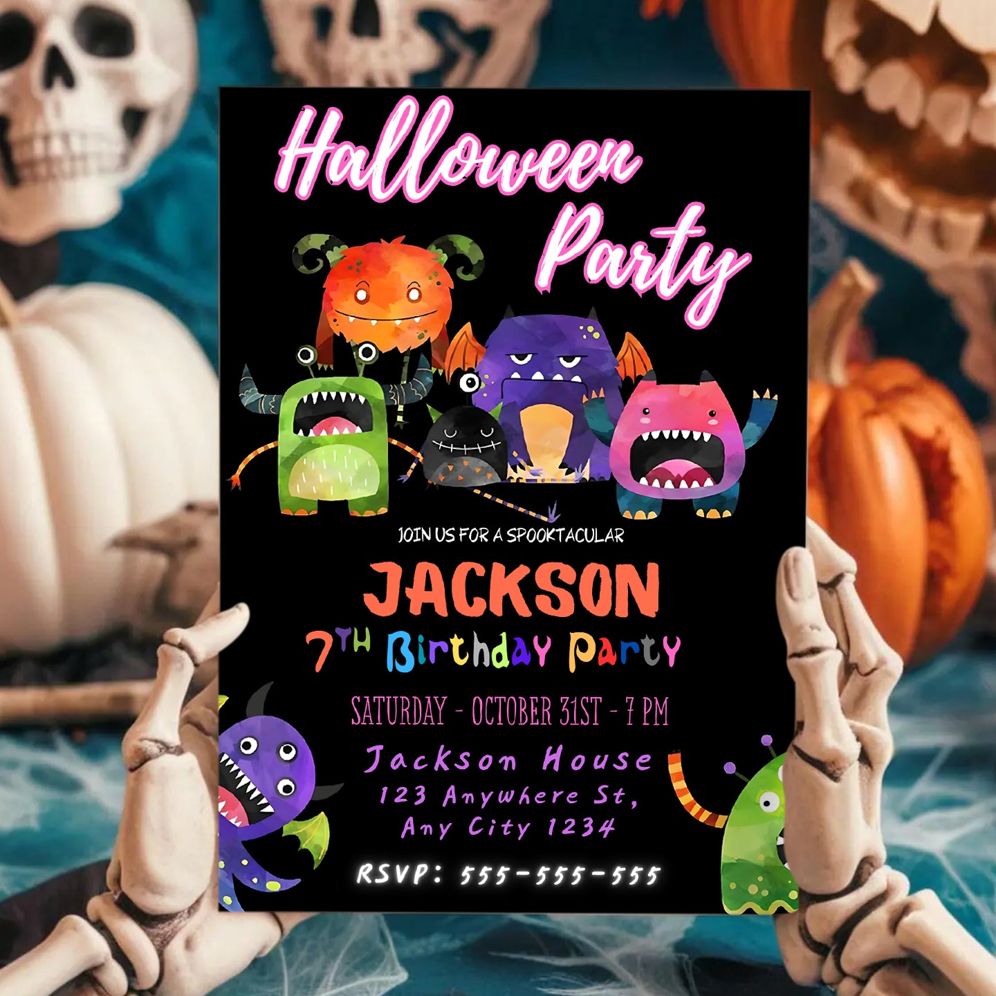 Halloween Birthday Invitation Template - CreativeRino