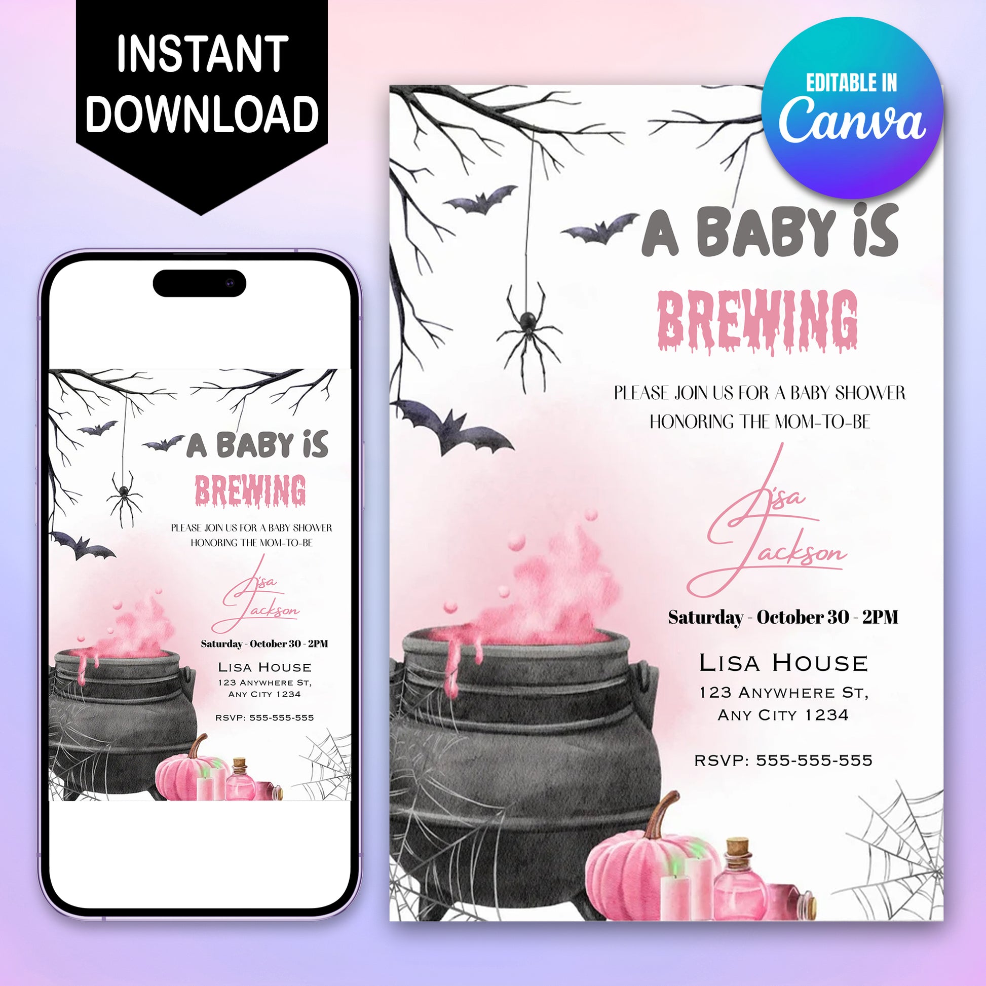 A Baby is Brewing Halloween Baby Shower Invitation - CreativeRino