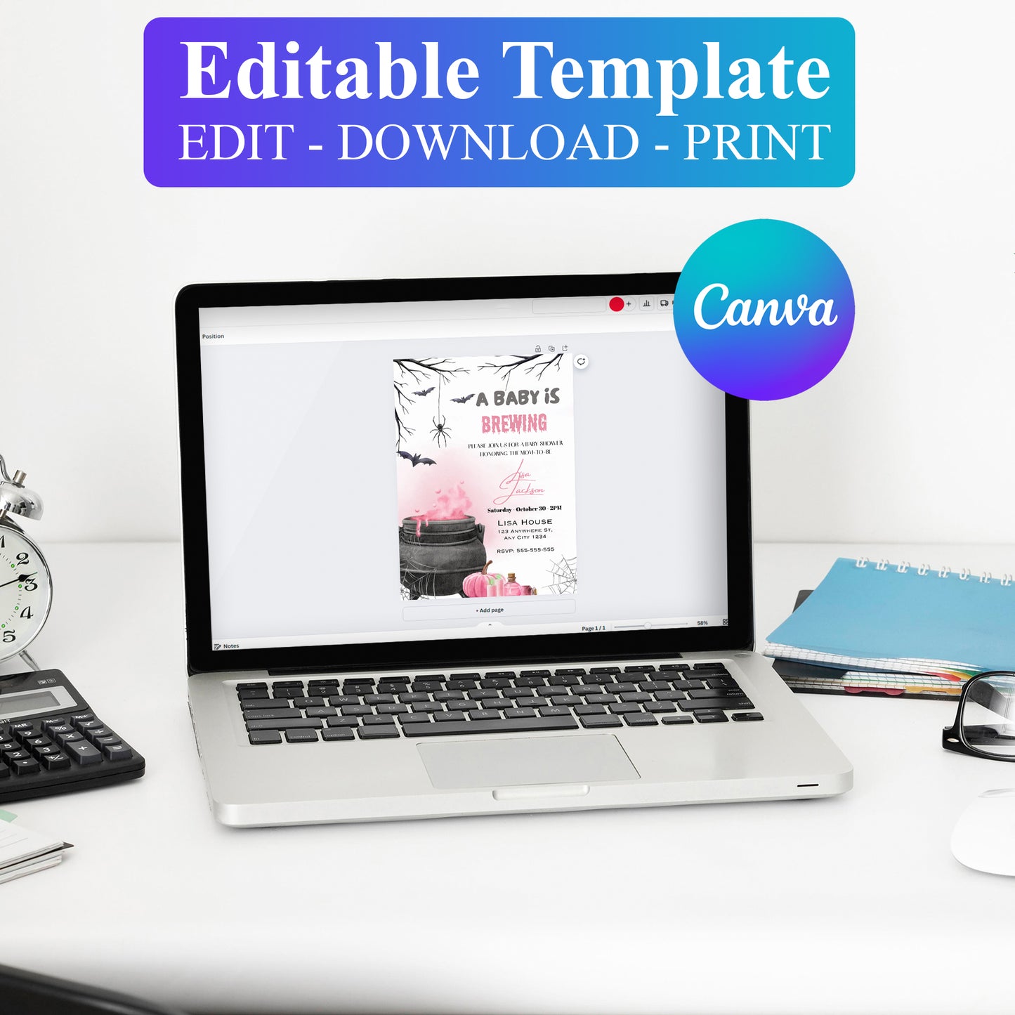 A Baby is Brewing Halloween Baby Shower Invitation - CreativeRino