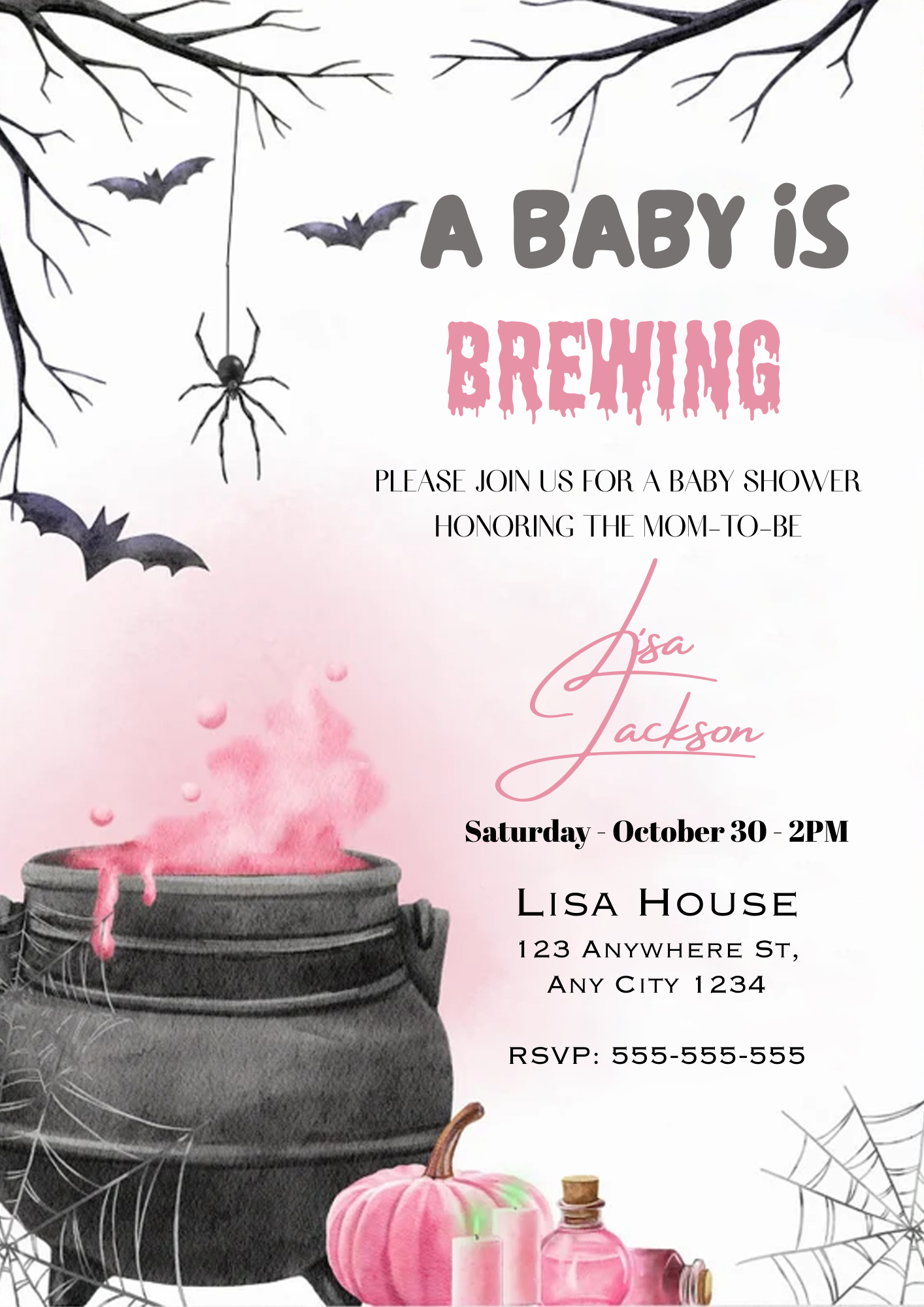 A Baby is Brewing Halloween Baby Shower Invitation - CreativeRino