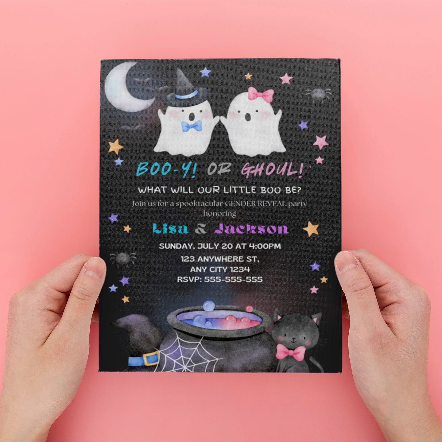 Halloween Gender Reveal Invitation - CreativeRino
