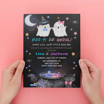 Halloween Gender Reveal Invitation - CreativeRino