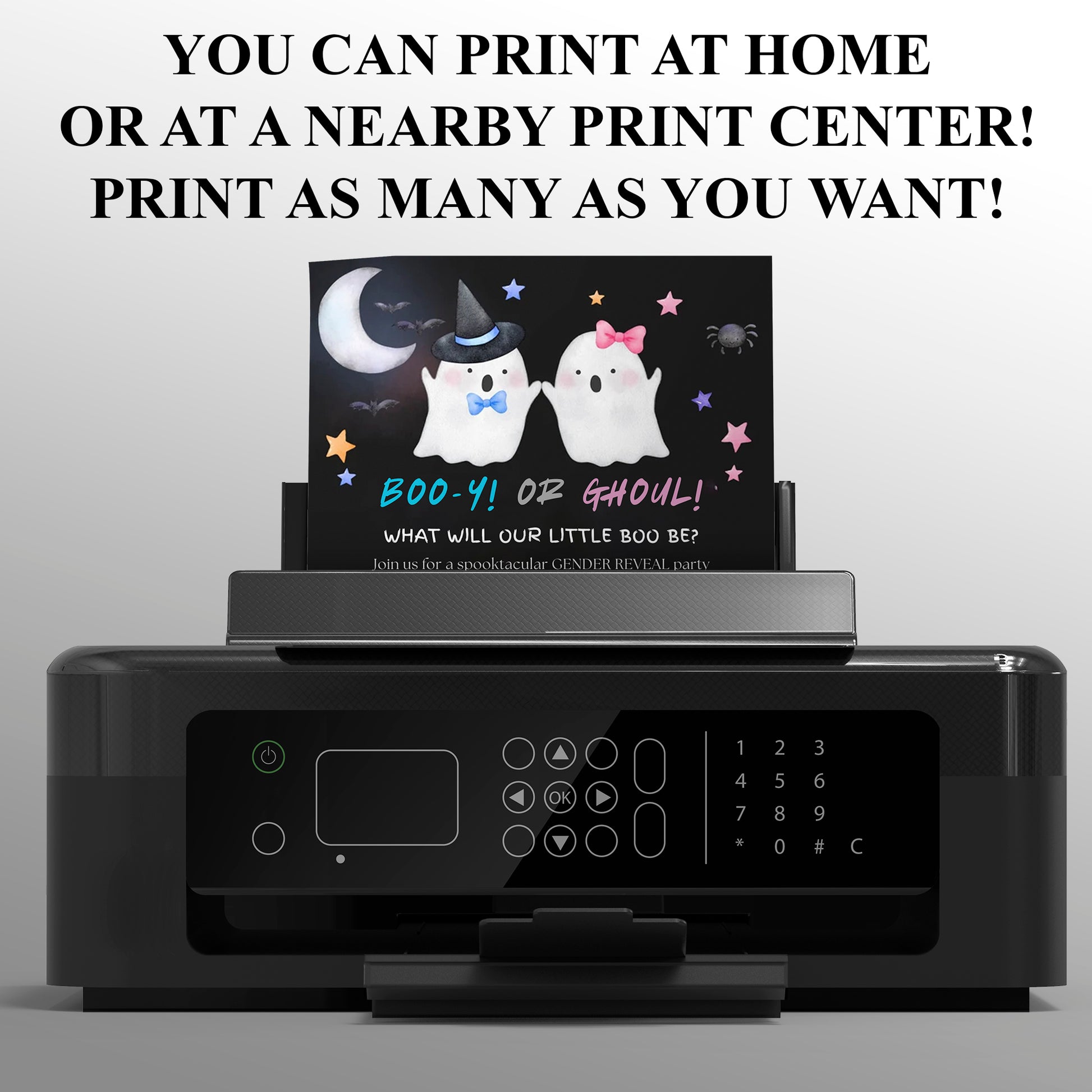 Halloween Gender Reveal Invitation - CreativeRino