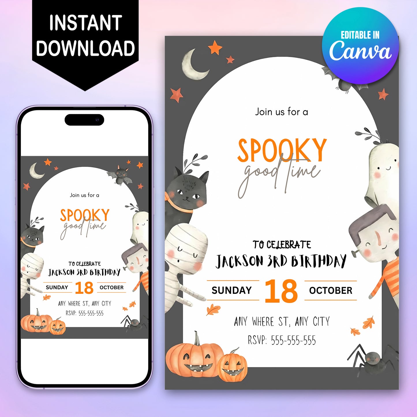 Kids Halloween Party Invitation - CreativeRino