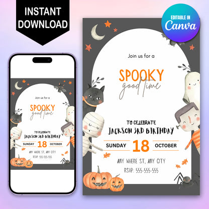 Kids Halloween Party Invitation - CreativeRino