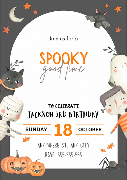 Kids Halloween Party Invitation - CreativeRino