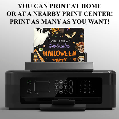Editable Halloween Birthday Invitation Template - CreativeRino