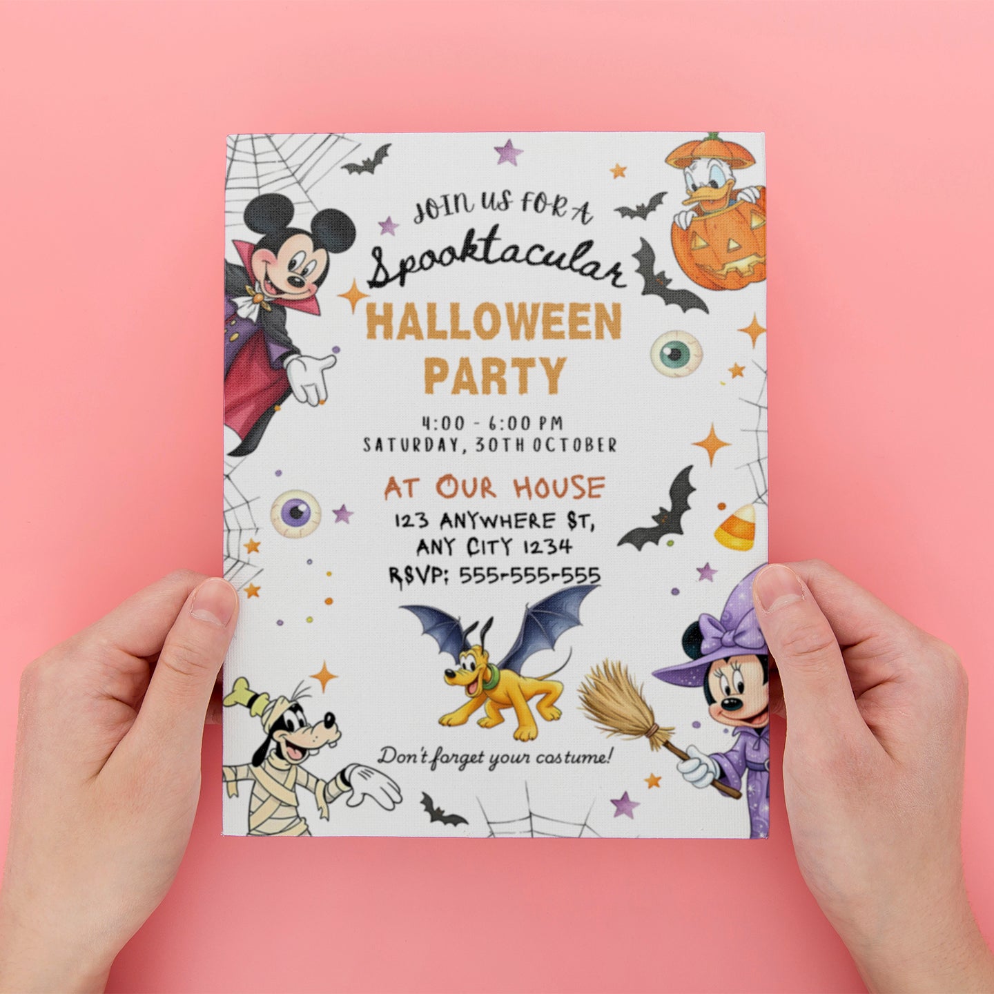 Mickey Mouse and Friends Halloween Birthday Invitation - CreativeRino