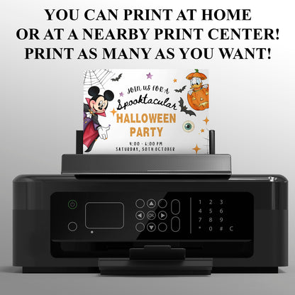 Mickey Mouse and Friends Halloween Birthday Invitation - CreativeRino