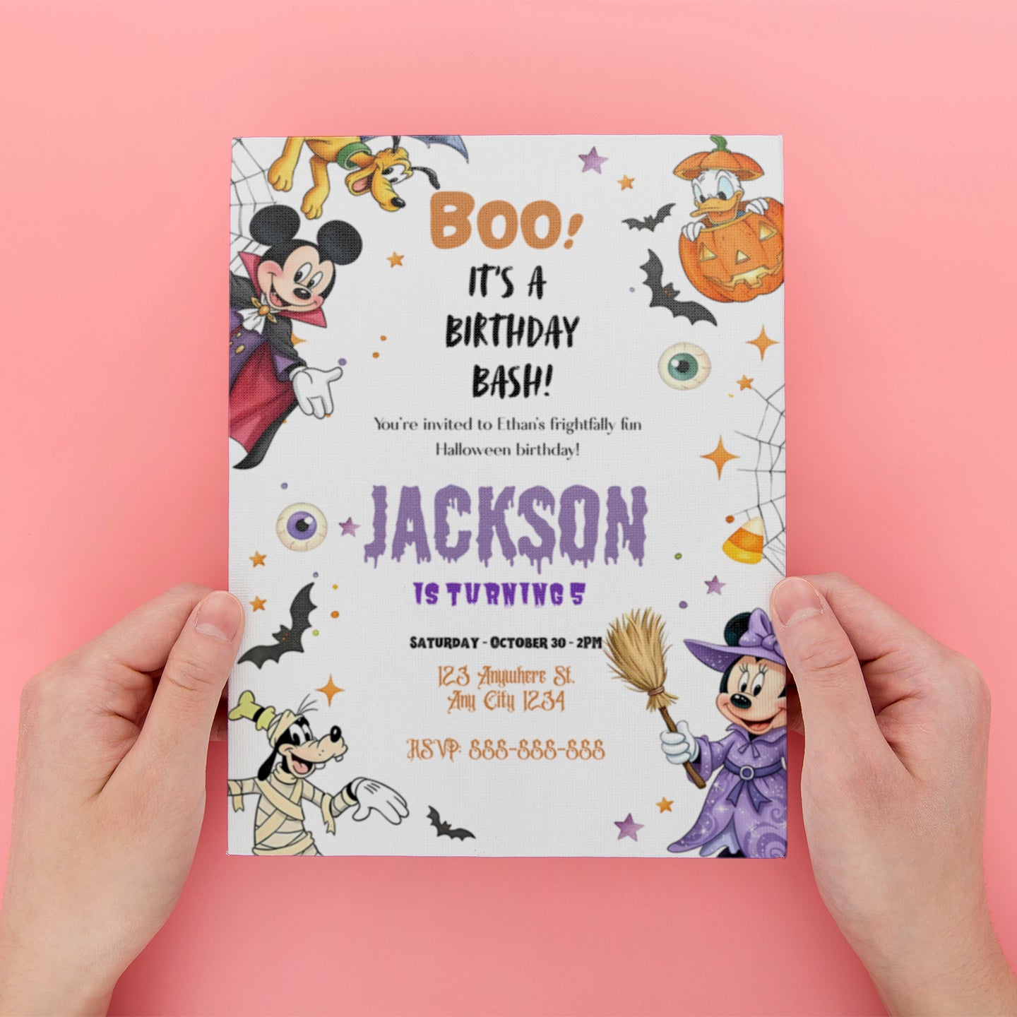 Mickey Mouse and Friends Halloween Birthday Party Template - CreativeRino