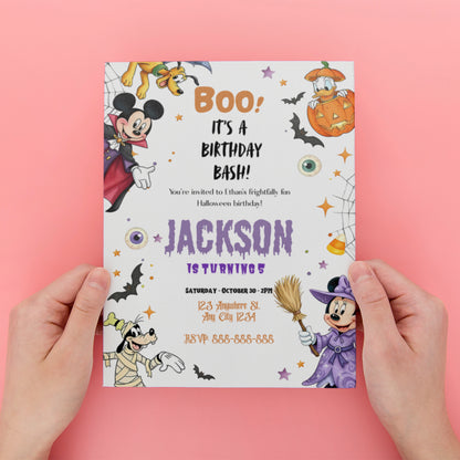 Mickey Mouse and Friends Halloween Birthday Party Template - CreativeRino