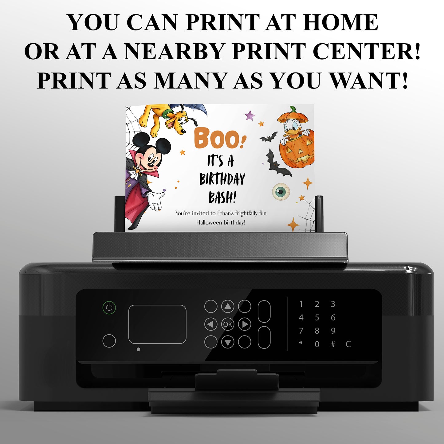 Mickey Mouse and Friends Halloween Birthday Party Template - CreativeRino