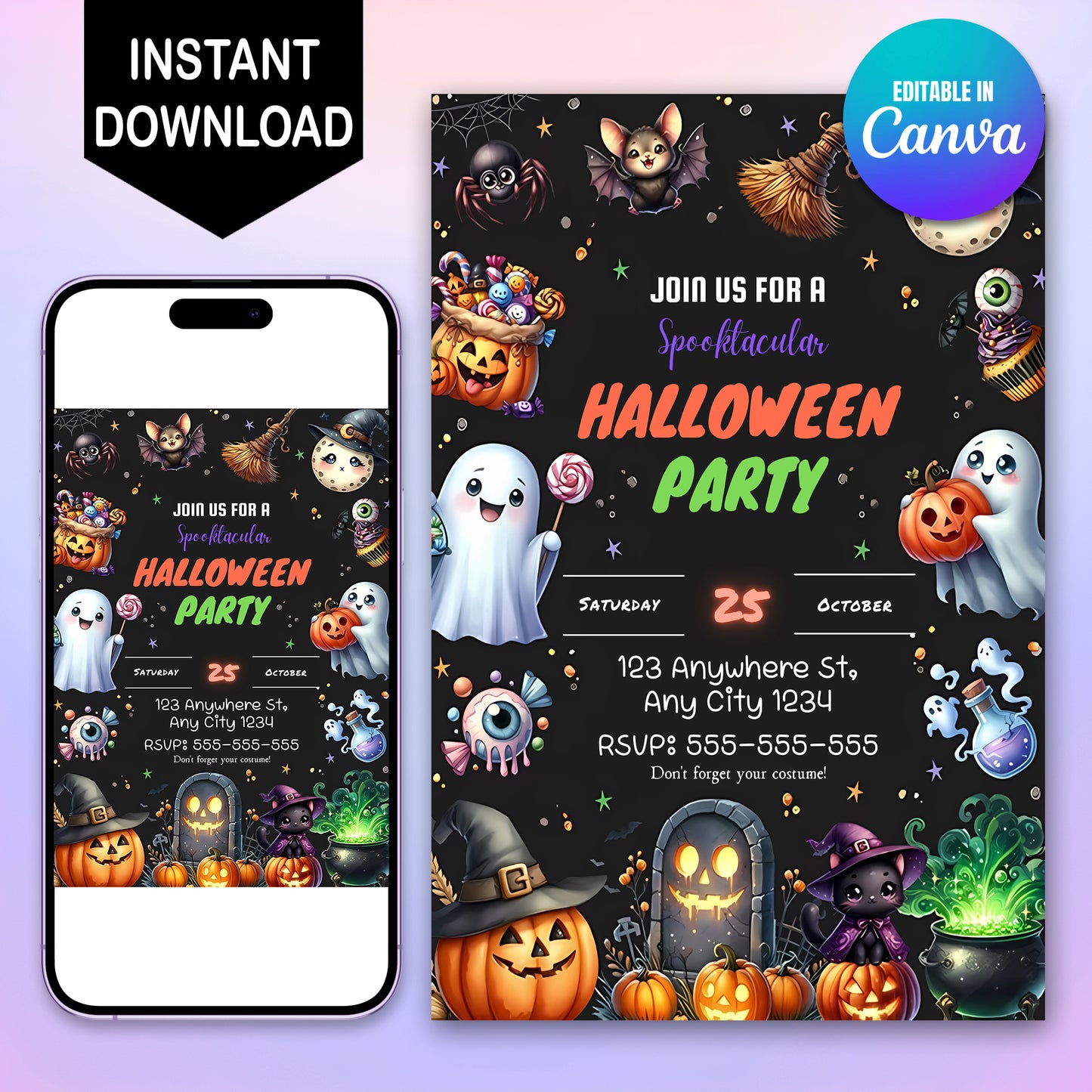 Halloween Birthday Invitation Template - CreativeRino