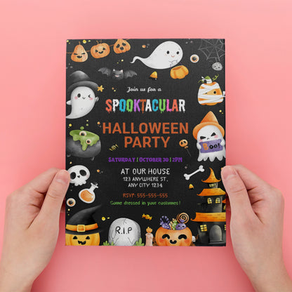 Editable Halloween Birthday Party Invitation Template - CreativeRino