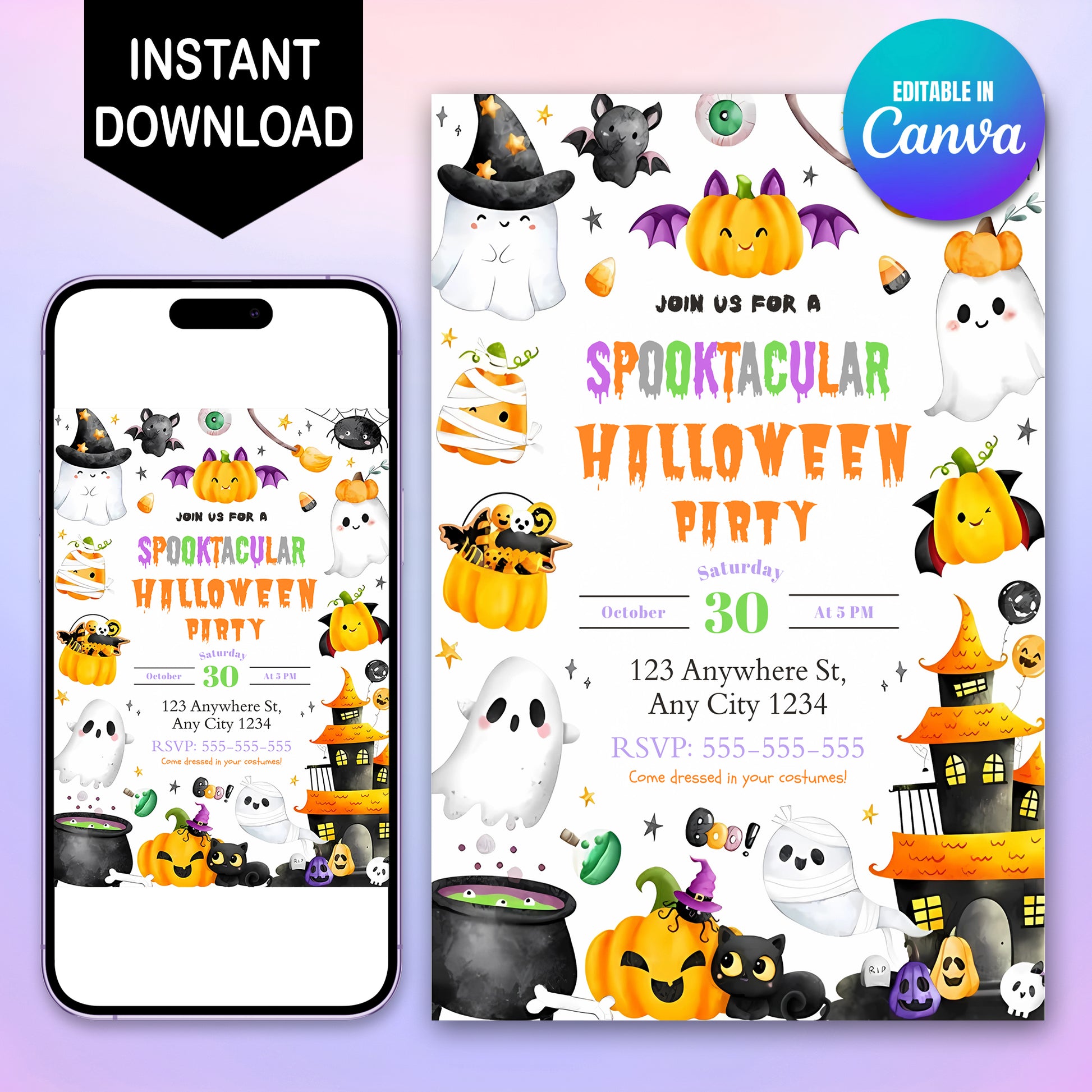 Halloween Theme Birthday Invitation - CreativeRino