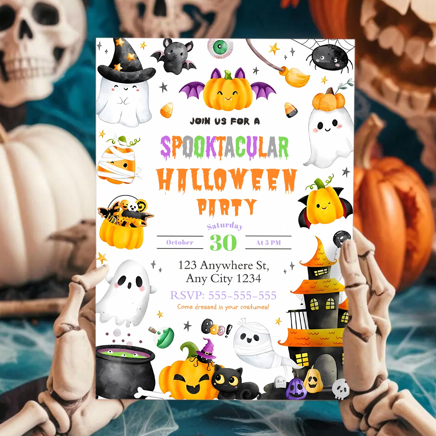 Halloween Theme Birthday Invitation - CreativeRino