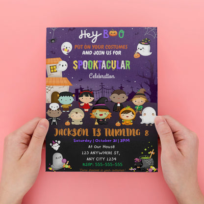 Spooktacular Halloween Birthday Invitation - CreativeRino
