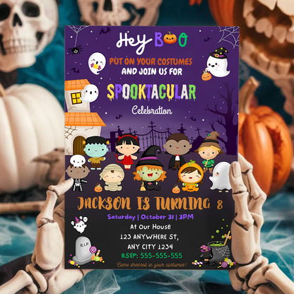 Spooktacular Halloween Birthday Invitation - CreativeRino