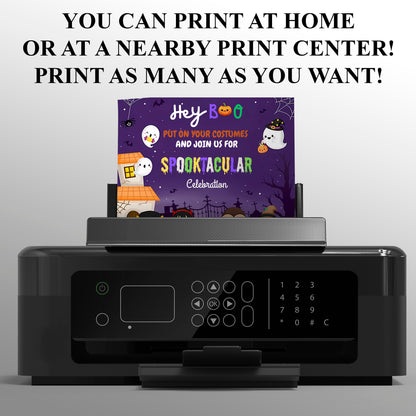 Spooktacular Halloween Birthday Invitation - CreativeRino