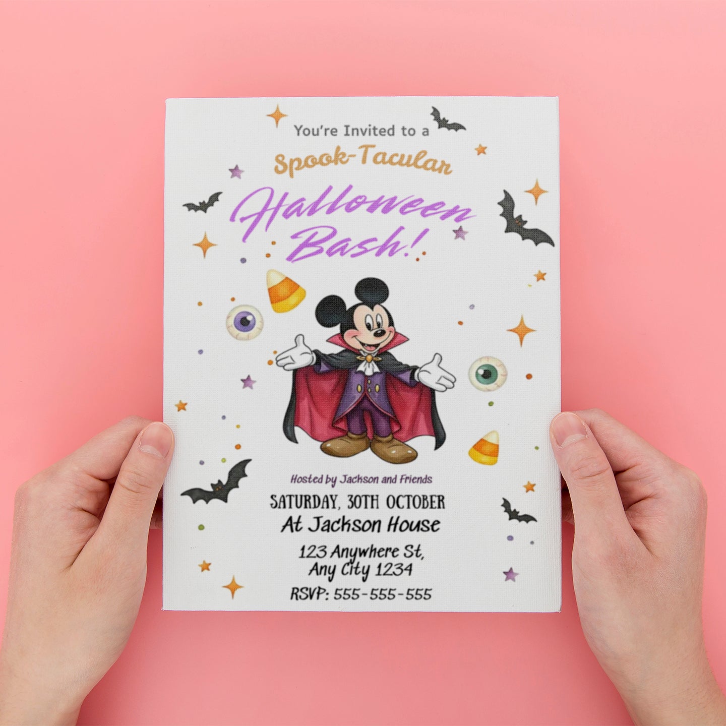 Mickey Mouse Halloween Birthday Invitation - CreativeRino