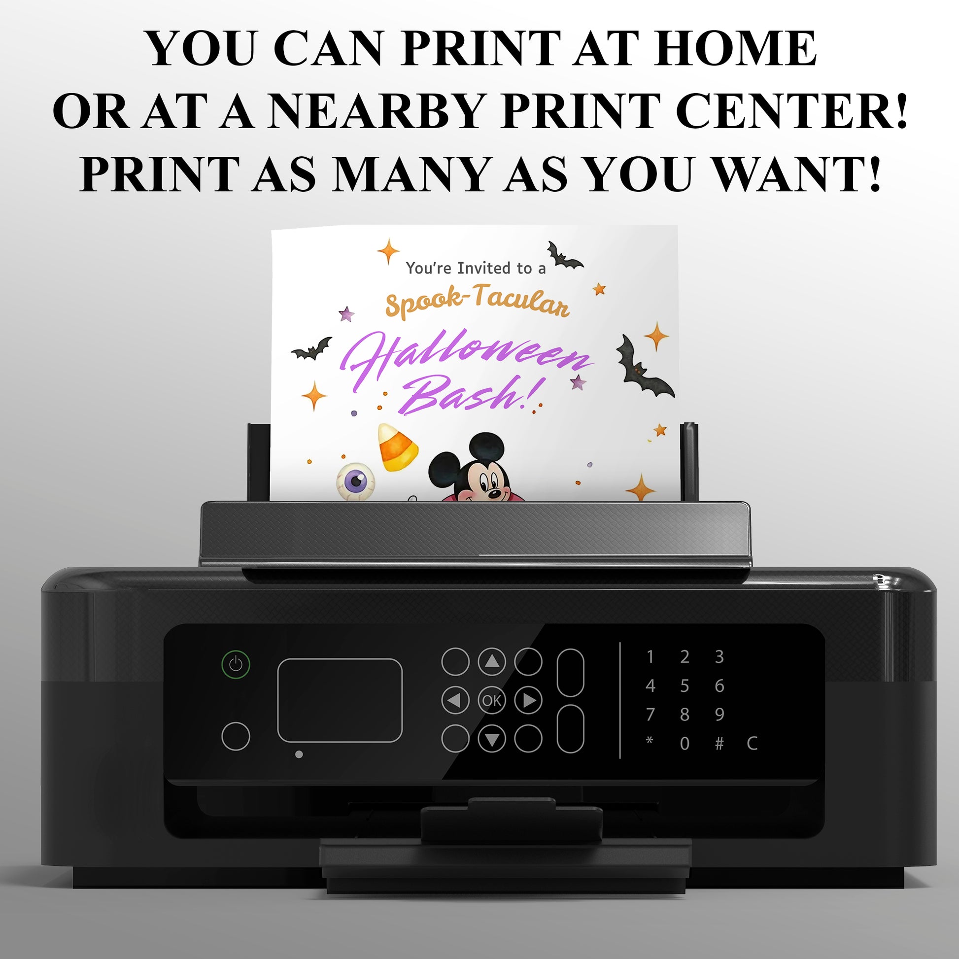 Mickey Mouse Halloween Birthday Invitation - CreativeRino