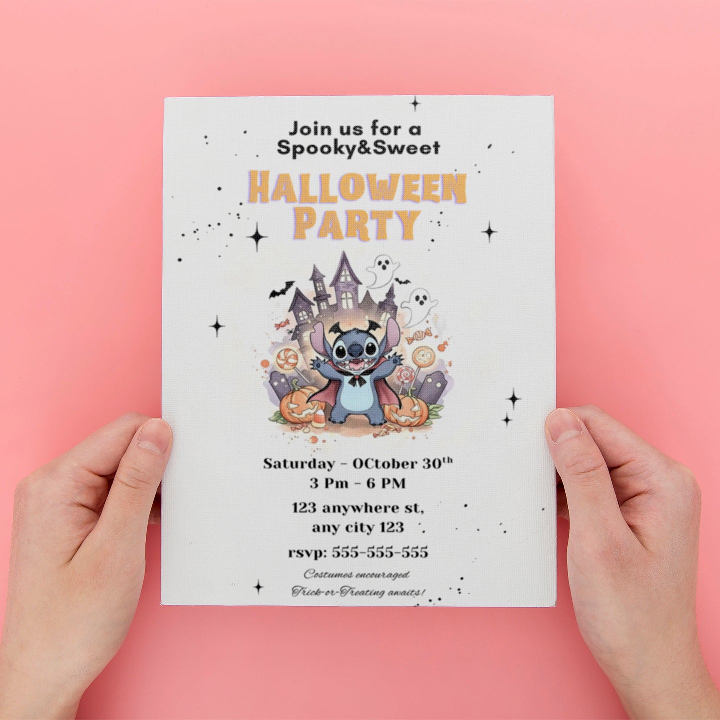 Classic Stitch Halloween Invitation - CreativeRino
