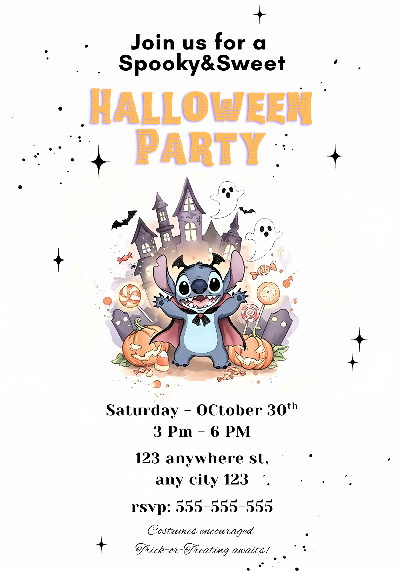Classic Stitch Halloween Invitation - CreativeRino