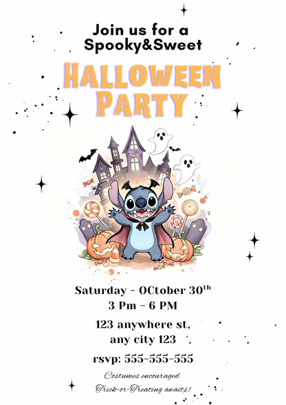 Classic Stitch Halloween Invitation - CreativeRino