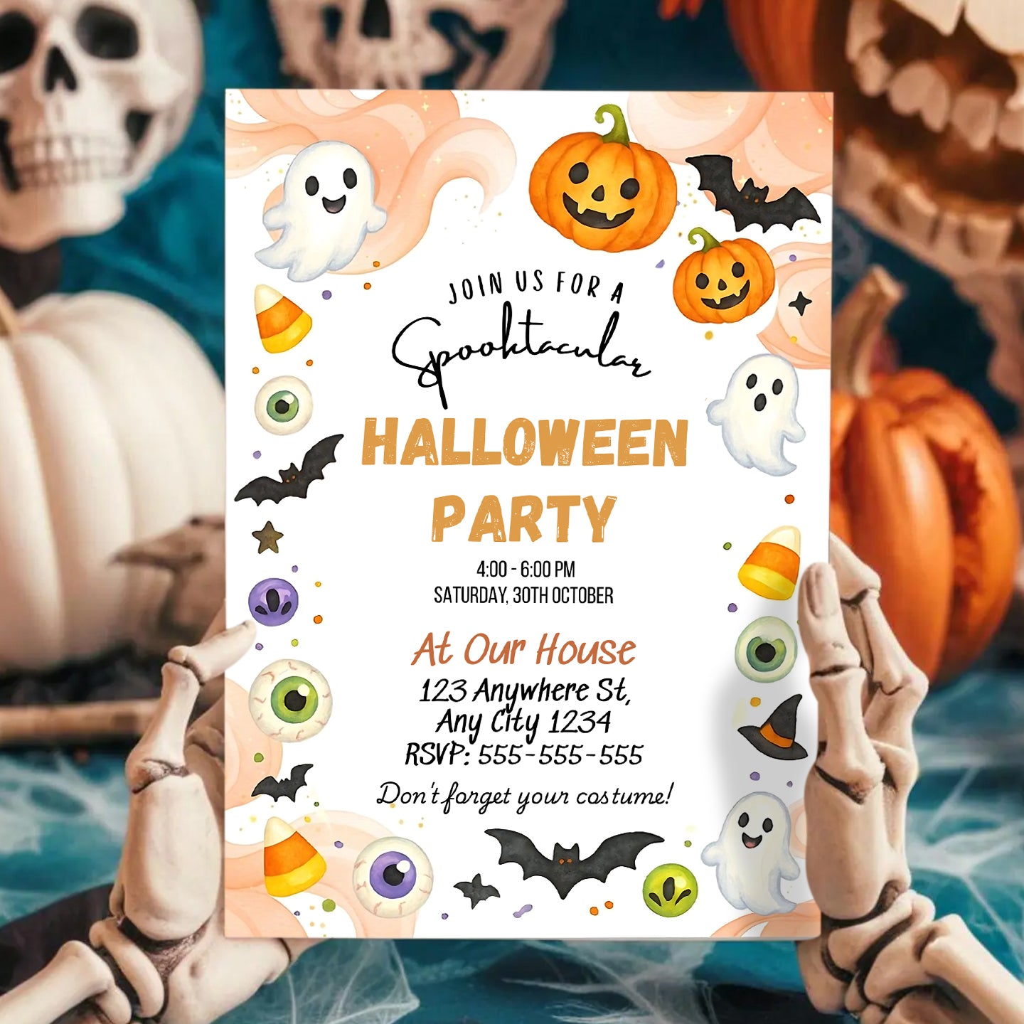 Halloween Party Boo Ghost Invitation - CreativeRino