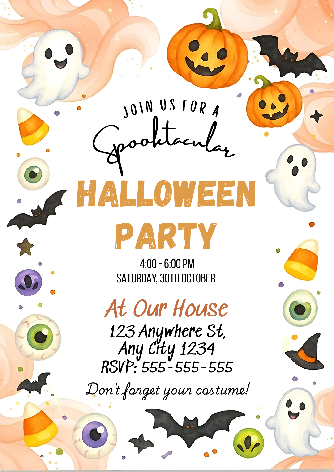 Halloween Party Boo Ghost Invitation - CreativeRino