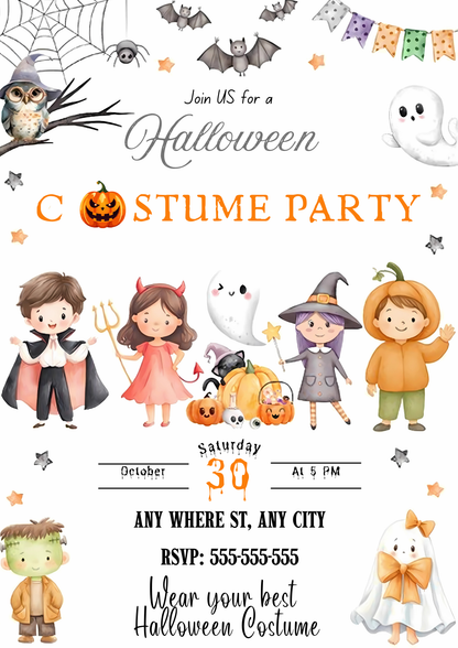 Editable Halloween Costume Party Invitation - CreativeRino