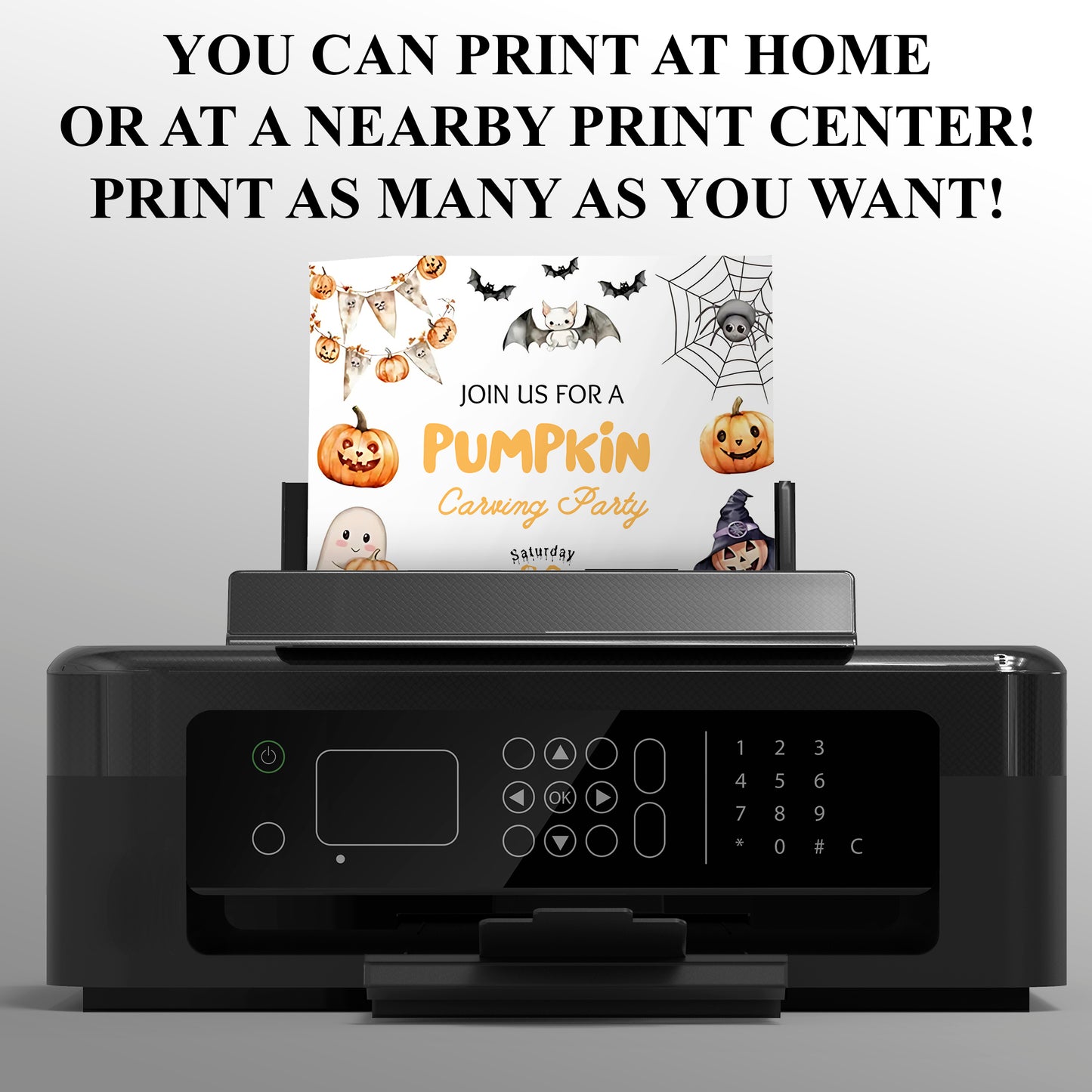 Editable Halloween Pumpkin Carving Party Invitation - CreativeRino
