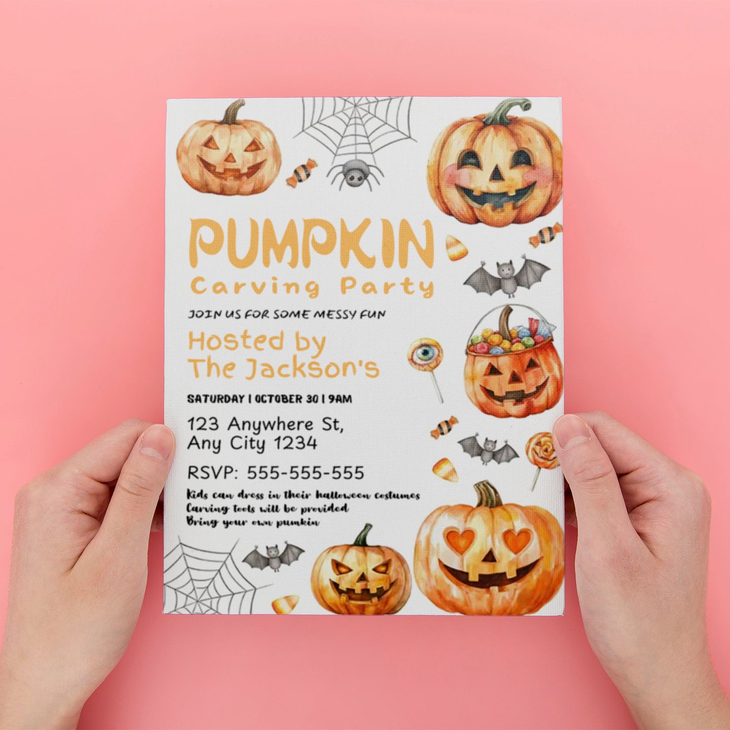 Halloween Pumpkin Carving Party Invitation - CreativeRino