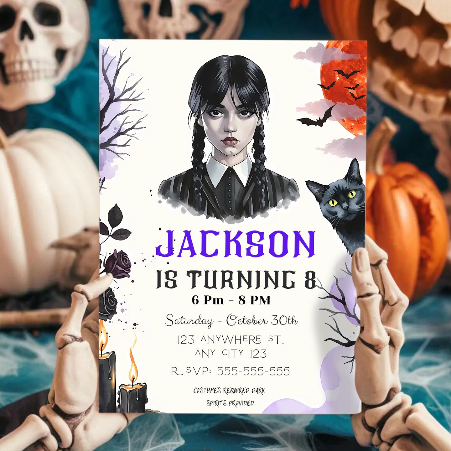 Wednesday Birthday Invitation Template - CreativeRino