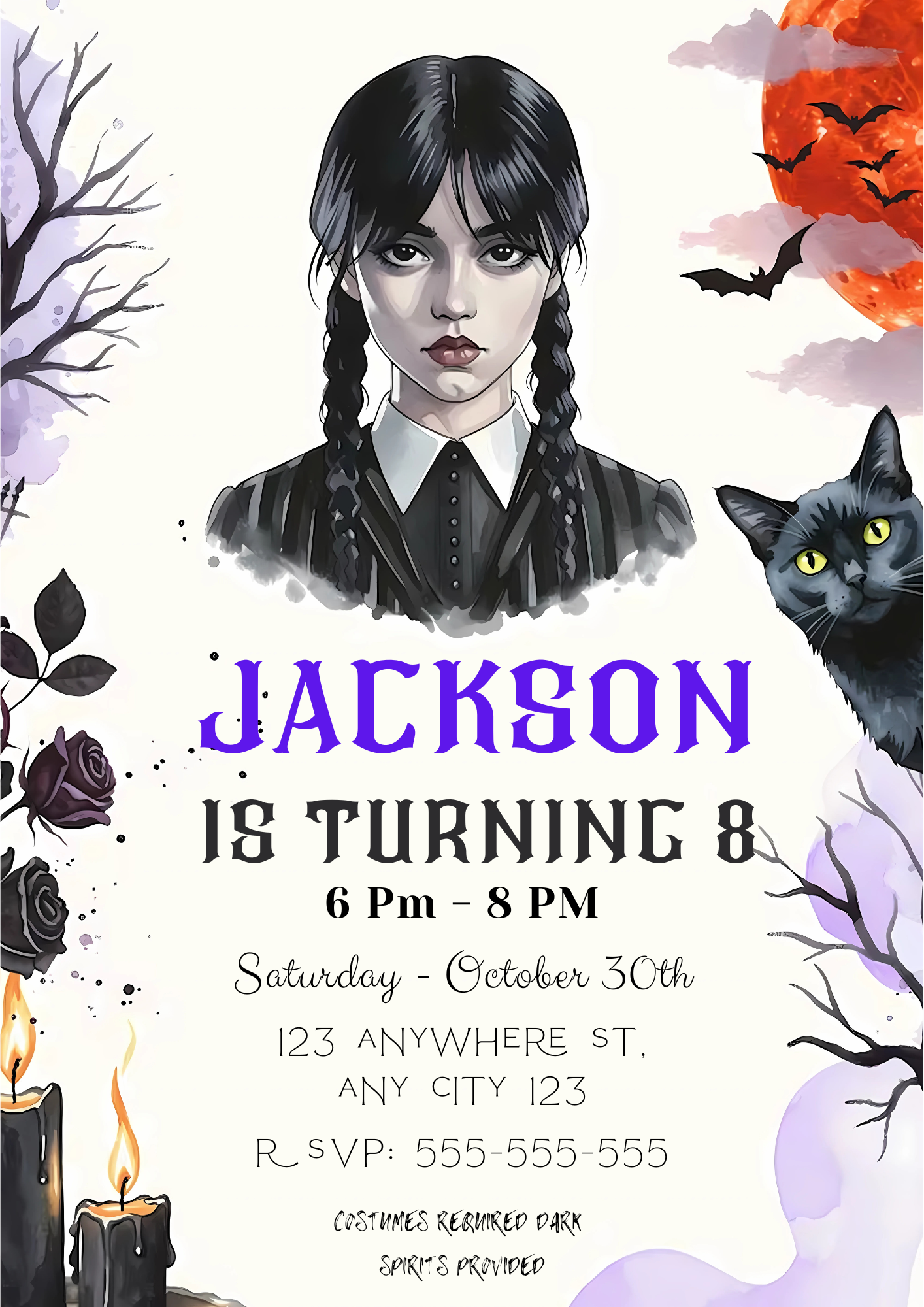 Wednesday Birthday Invitation Template - CreativeRino