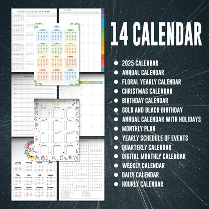 2025 Journal Bundle Printable Journal Planner Calendar Trackers Pages | 2025 Digital Planner Bundle - CreativeRino