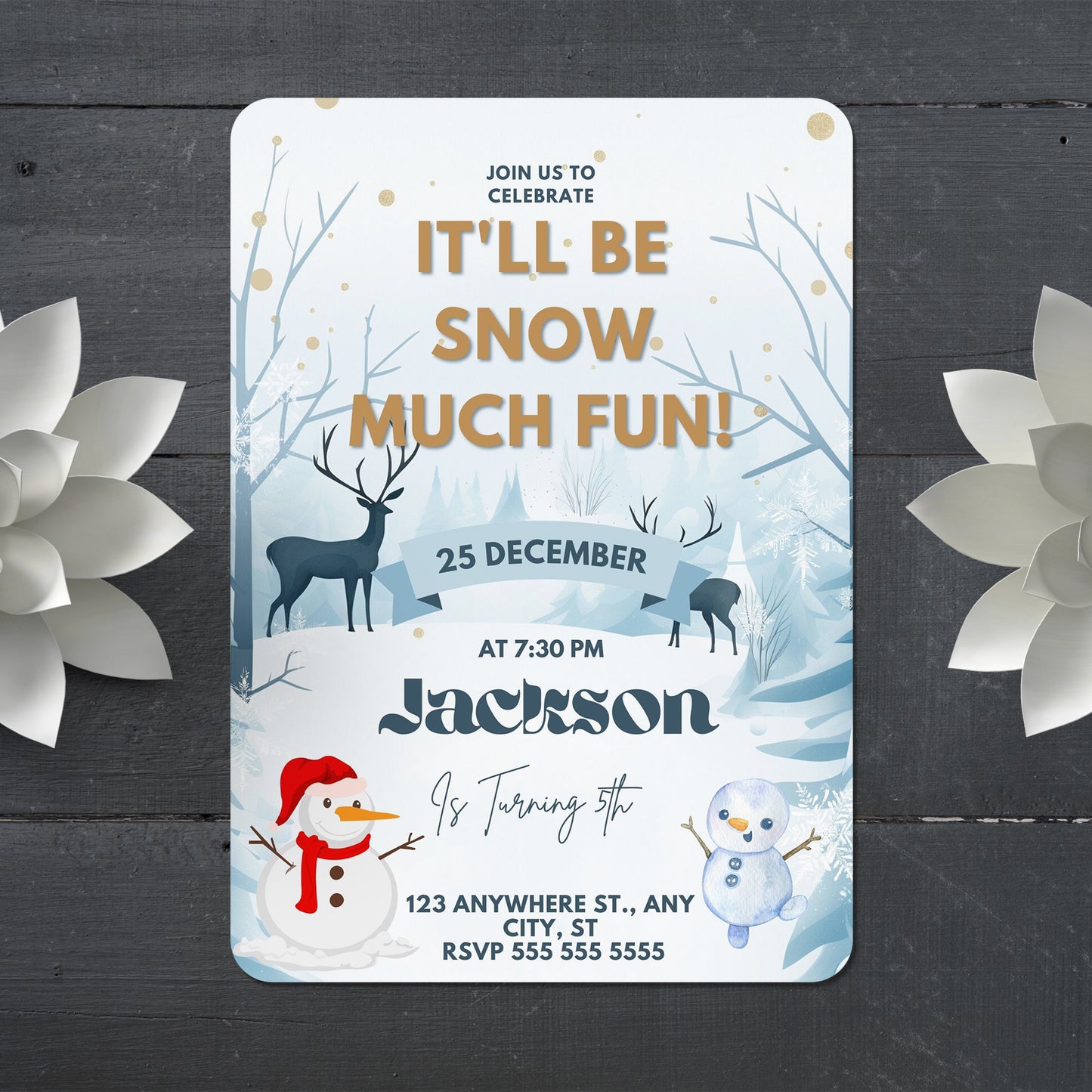 Snow Much Fun Birthday Invitation Template | Snowman Birthday Invite