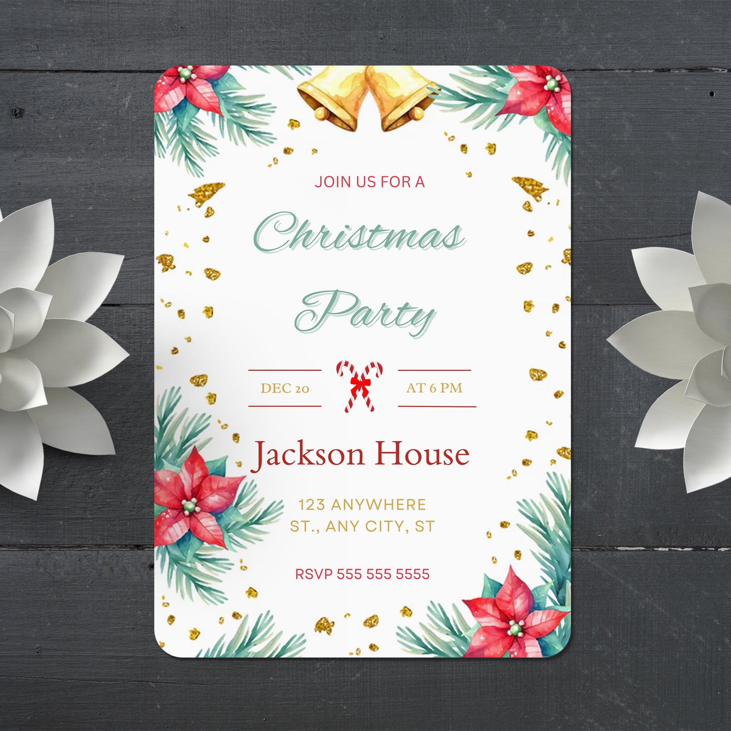 Christmas Party Invitation Template | Christmas Holiday Party Invite