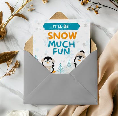 Snow Much Fun Birthday Invitation Template | Snowman Birthday Invite - CreativeRino