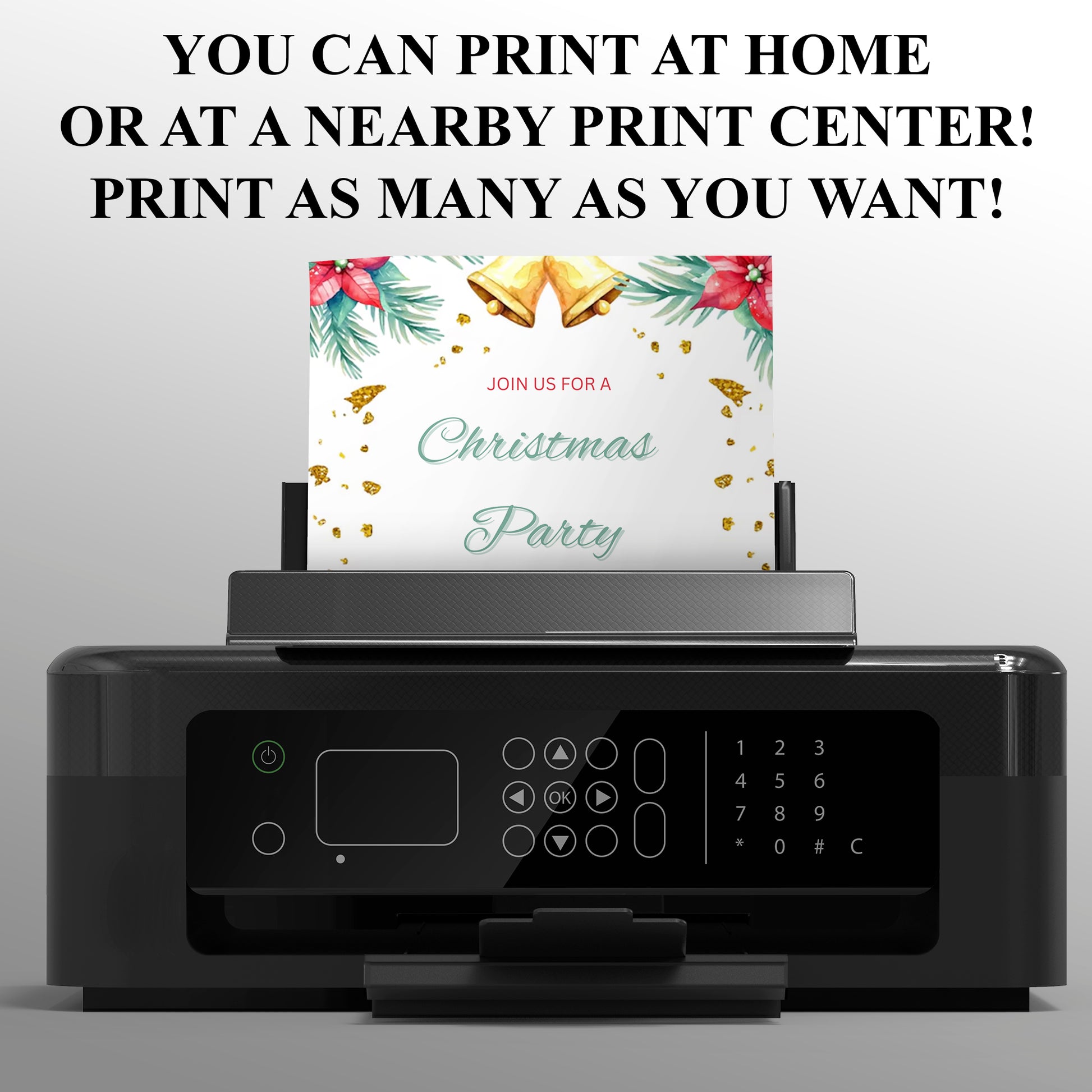 Christmas Party Invitation Template | Christmas Holiday Party Invite - CreativeRino